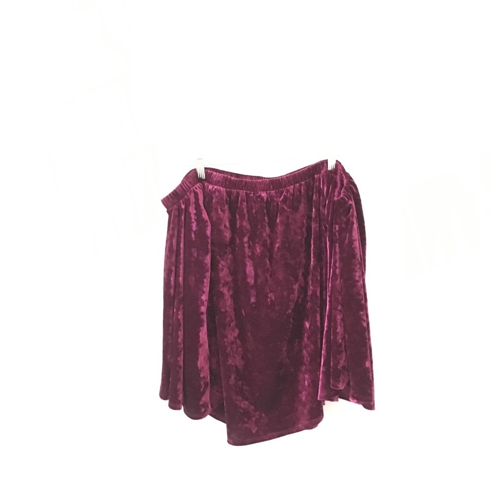 Off the shoulder purple velvet blouse